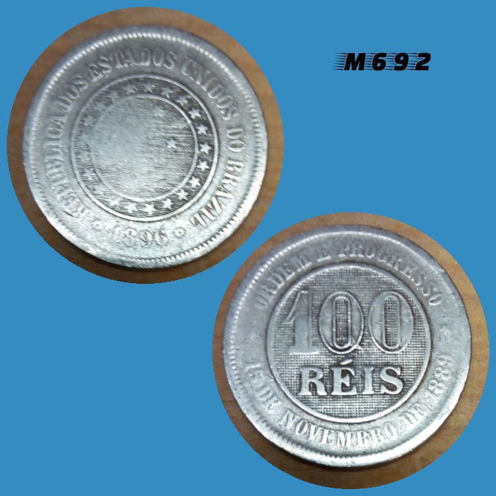 Moeda 100 réis 1896 Cupro Níquel M692