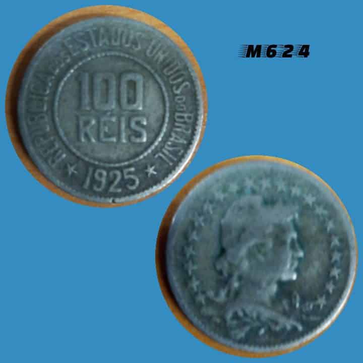 Moeda 100 réis 1925 Cupro Níquel M624