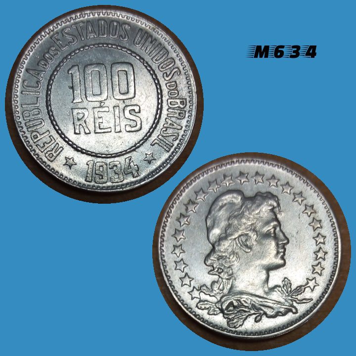 Moeda 100 réis 1934 Cupro Níquel M634