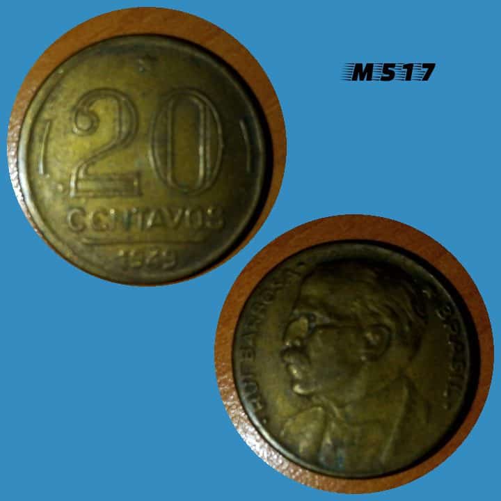 Moeda 20 centavos 1949 Bronze Alumínio Rui Barbosa M517