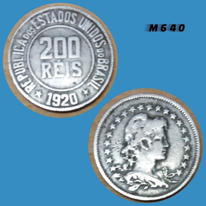 Moeda 200 réis 1920 Cupro Níquel M640