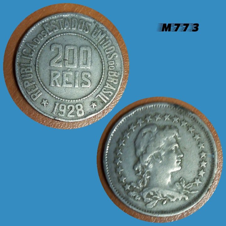 Moeda 200 réis 1928 Cupro Níquel M773