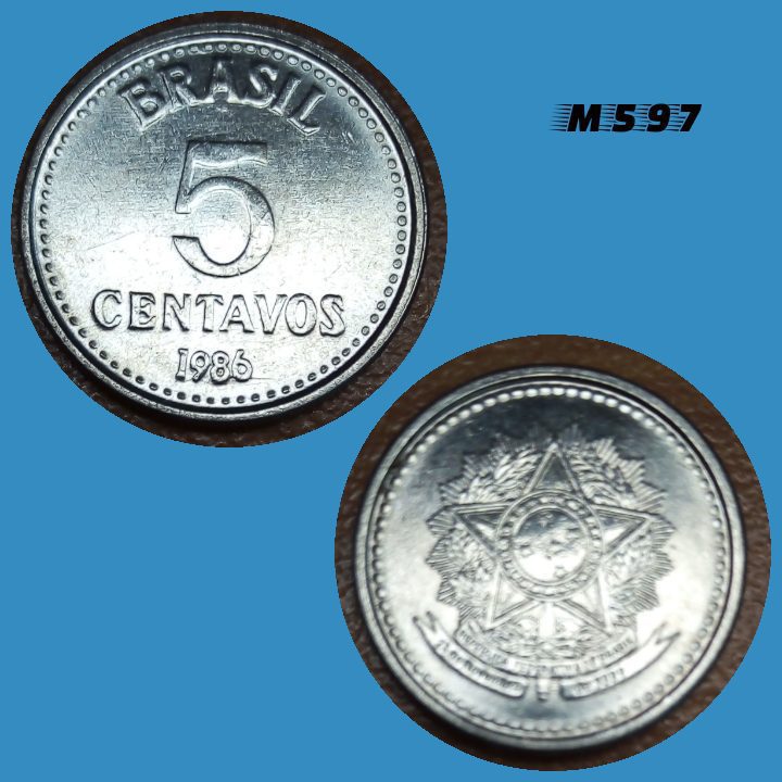 Moeda 5 centavos 1986 Aço inox M597
