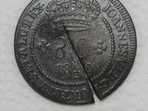Rarissima)) - Moeda Legítima 80 Réis - 1820 - Para Moçambique, S. Thomé e Principe - Com Talho da Lei / 61 Pérolas / Reino Unido D João VI / Cobre / Mbc/Sob / box21