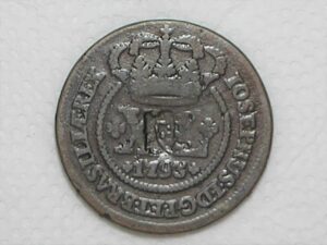 XL Réis – 1753 = 56 Perolas / Data entre Cruzetas / Escudete / Colônia de D. Jose I – Casa da Moeda de Lisboa / Escassa / Cobre / Mbc / Box23