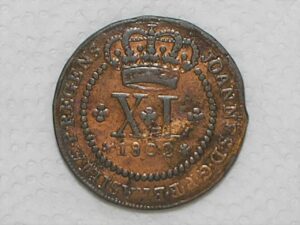 XL Réis – 1802 = 47 Perolas / Corôa Baixa / Colonia D. João Principe Regente - Casa da Moeda de Lisboa / Cobre /Mbc / Box23