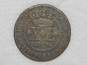 XL Réis – 1803 = 45 Perolas / Corôa Alta / Colonia D. João Principe Regente - Casa da Moeda de Lisboa / Escassa / Cobre / Bc / Box23