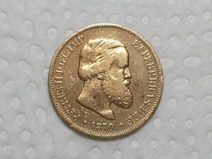 10 Réis - 1870 / Petrus 2º / Bronze / Anel estrelar perfeito - Mbc/Sob / cod. 810