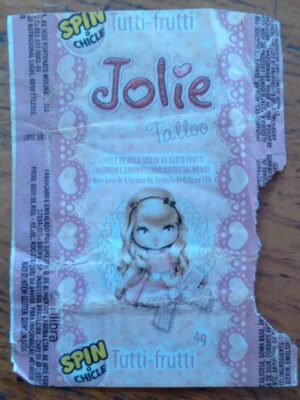 5a1. Embalagem papel Chicletes Spin. Jolie tutti frutti.