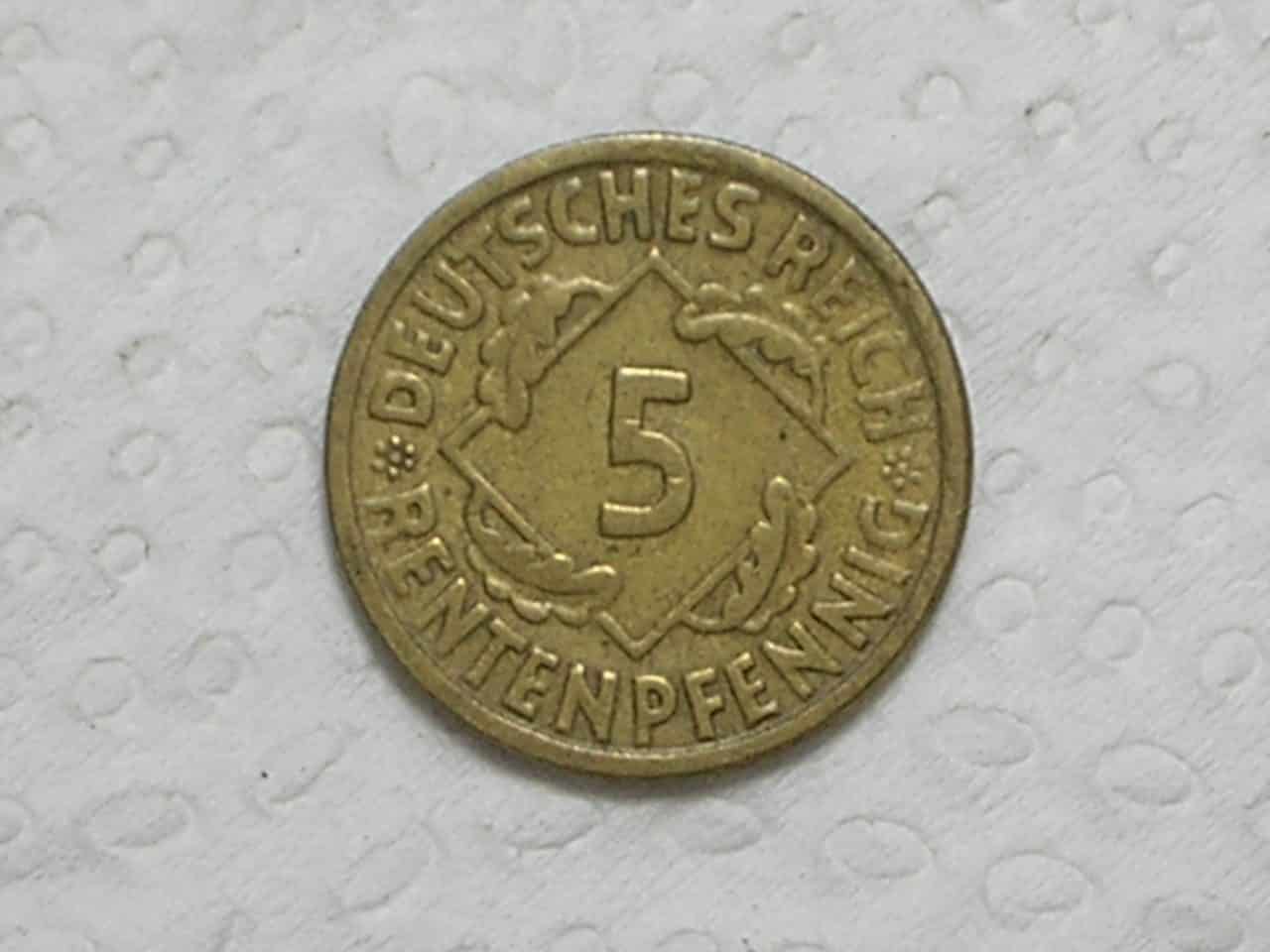 Alemanha 5 Reichspfennig 1924 J Weimar Bz Al Box260