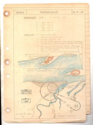 Antiga Carta De Aproximação Aerodromo Paranagua - Varig - Anos 50