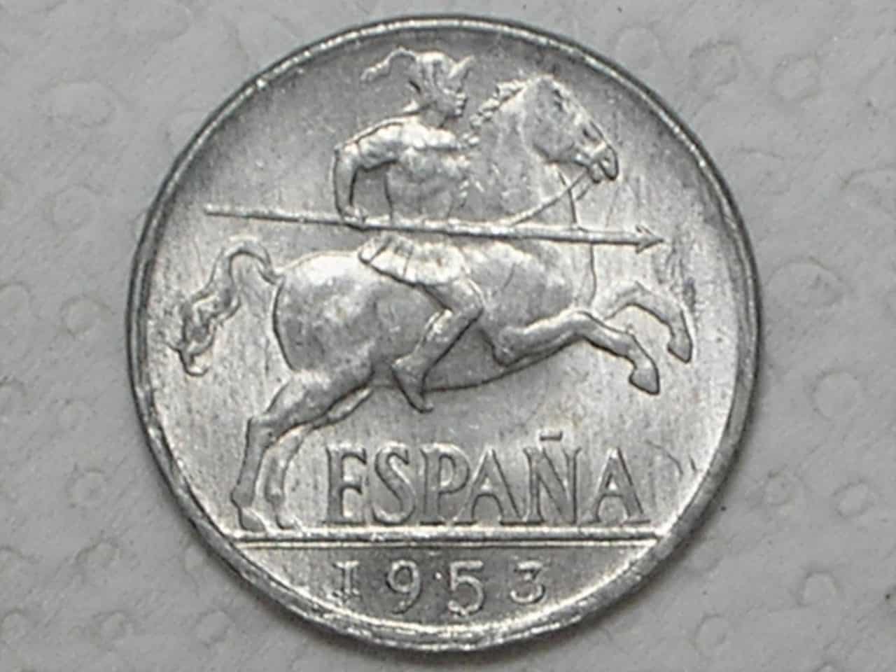 Espanha) 10 Cents - 1953 / Al / Flor de Cunho / box26