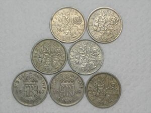 Inglaterra) 6 Pence - 1947/1948/1954/1956/1958/1960/1964 / Ni / m360
