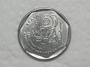 Moeda Comemorativa da FAO / 25 Centavos - 1995 - FAO / Escassa / Flor de Cunho