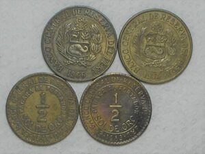 Paraguay) 1/2 Sol de Oro - 1947/1963 + 1 Sol de Oro - 1966/1973 / Brass / box26