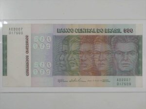 500 Cruzeiros - C-149 ( Ano de 1974) / -Série Raça - 150 anos da Independência do Sesquicentenário / Sob/Flor - dobra bancária / Simonzen e P. Lira / ce-04