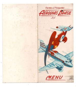 Aerovias Brasil - Antiga Capa De Cardapio De Bordo - Anos 50