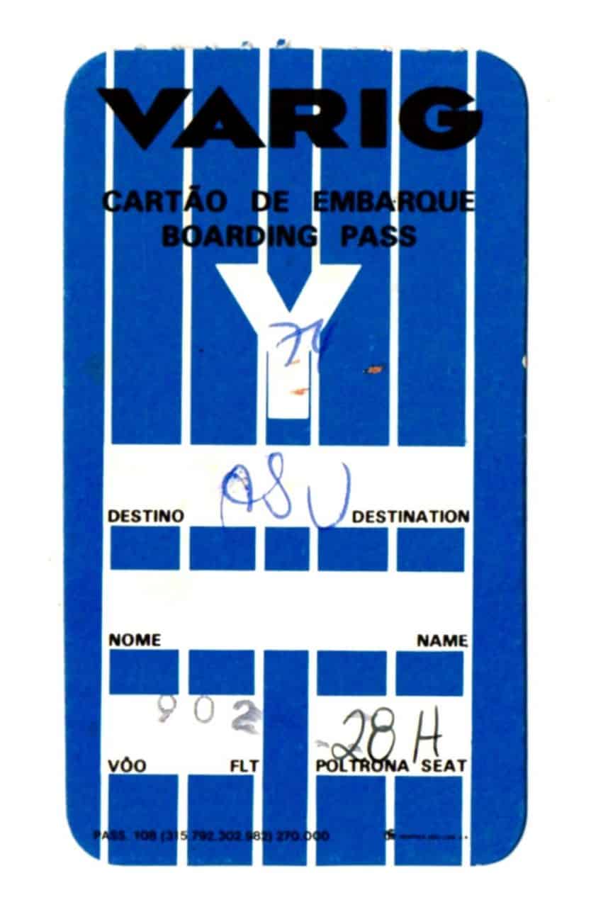 | Casa do Colecionador Cartão De Embarque - Varig - Assunção Paraguai - Anos 80