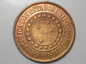 40 Réis - 1909 / República - Bronze / Soberba