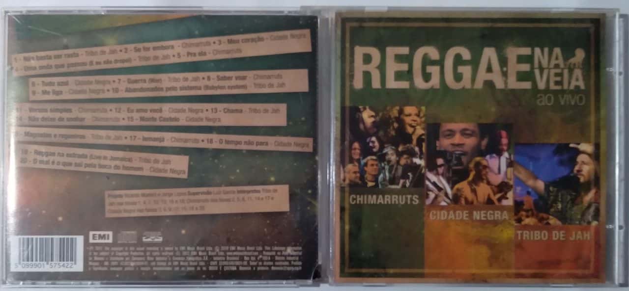 Cd Reggae na veia ao vivo / Chimarruts tribo de Jah Cidade Negra.
