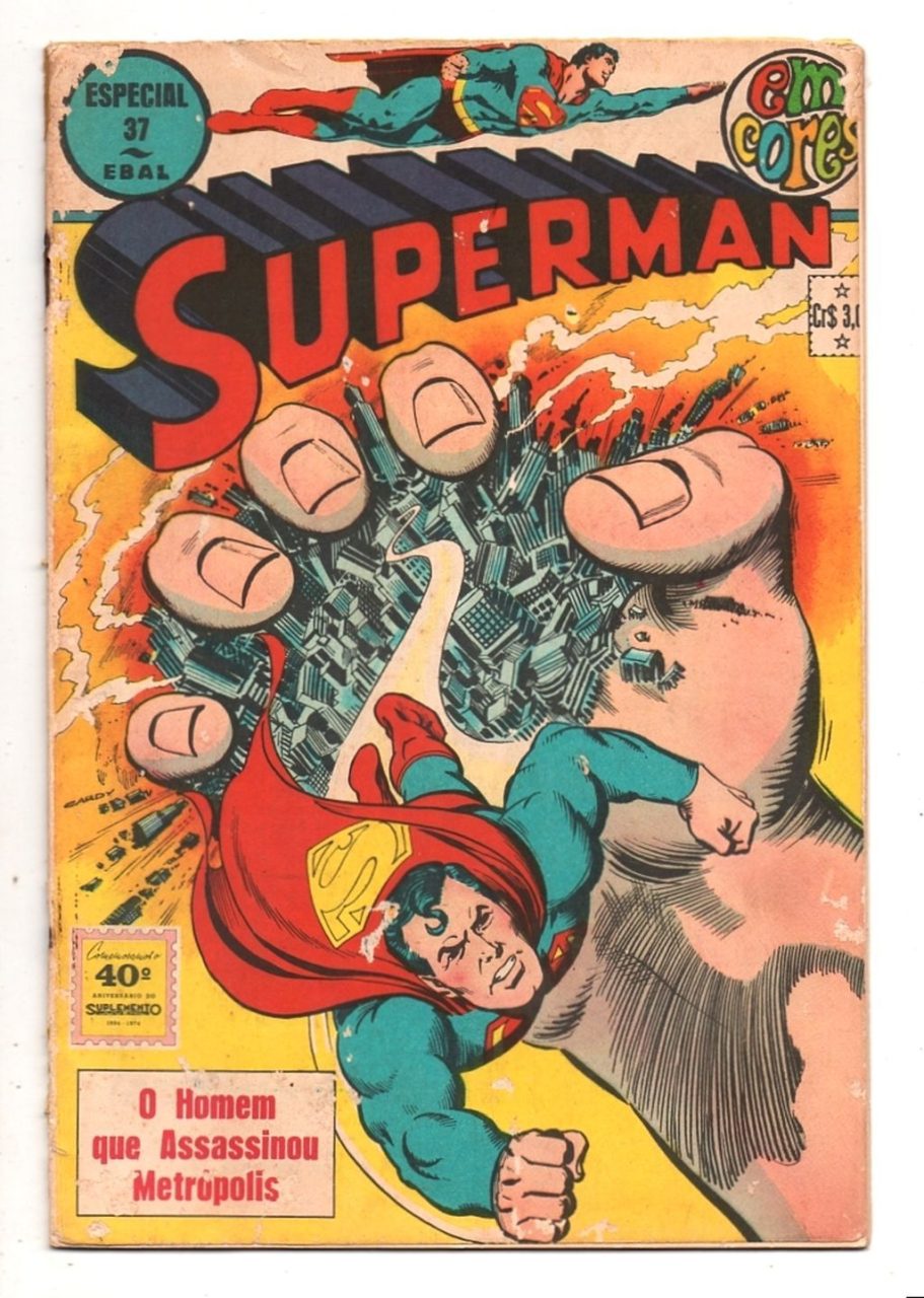 Hq Gibi - SuperMan Em Cores - Nº 37 - Ebal - 1974