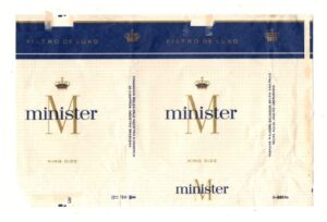 Maço Carteira Embalagem Cigarro Minister - Brasil ( 1 )