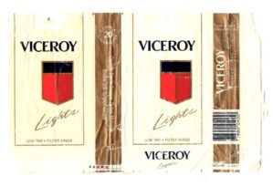 Maço Carteira Embalagem Cigarro Viceroy - USA