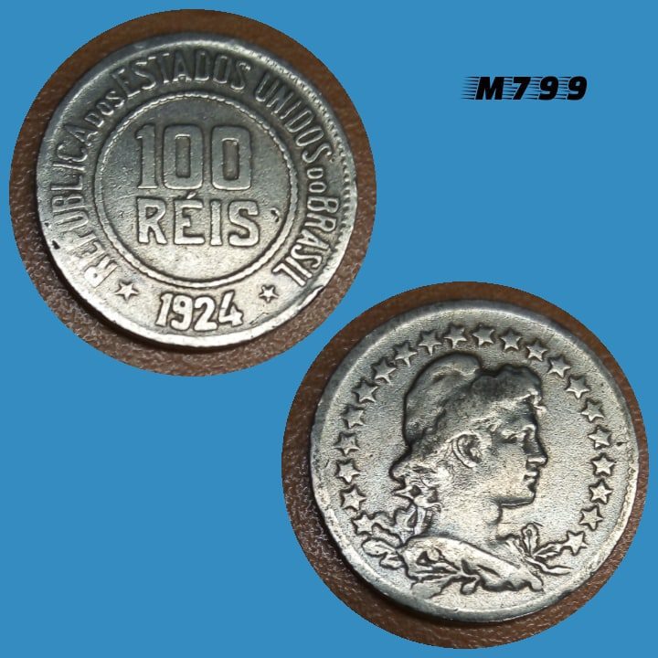 Moeda 100 réis 1924 Cupro Níquel M799