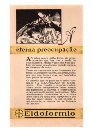 Propaganda Antiga - Memorabilia Industria Farmaceutica - Mata Borrão - Remedio Eldoformio - Bayer Anos 50