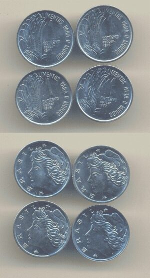 SÉRIE FAO CANA-DE-ACUCAR 1975.1976.1977.1978 4 MOEDAS.