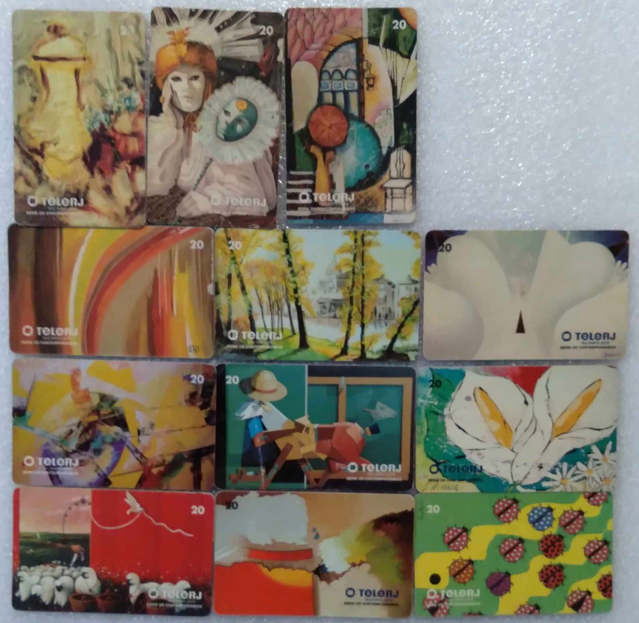 Cartão telefone Brasil Telerj 1999. Os Contemporâneos. valor de cada ct.