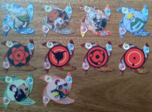 C3 Cartão Shuriken Naruto SS / não é Elma Chips / valor de cada um.