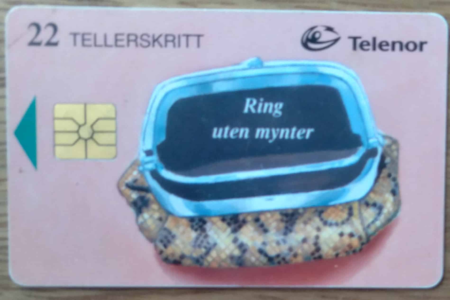 Cartão telefone Noruega Telenor 1996 / Bolsa estilizada.