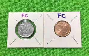 Casal de Moedas fabricadas na Holanda (5 e 50 Centavos 2019 Flor de Cunho) - Itens Colecionáveis