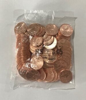 Sachê Lacrado de 5 Centavos 2022 (100 Moedas Flor de Cunho) - Item Colecionável