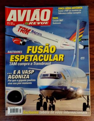 Avião Revue Nº 8 - Fusão Espetacular - TAM compra a Transbrasil e a Vasp agoniza (Revista)
