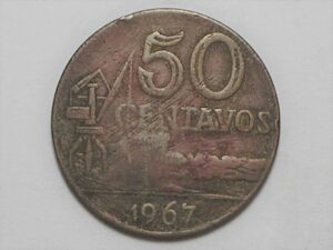 -)) Rara Falsa da Época) 50 Centavos - 1967 / Cobre e Niquel / Veja a historia - Falsificada em Londrina - Exemplar Muito procurado na época e até hoje... são raras
