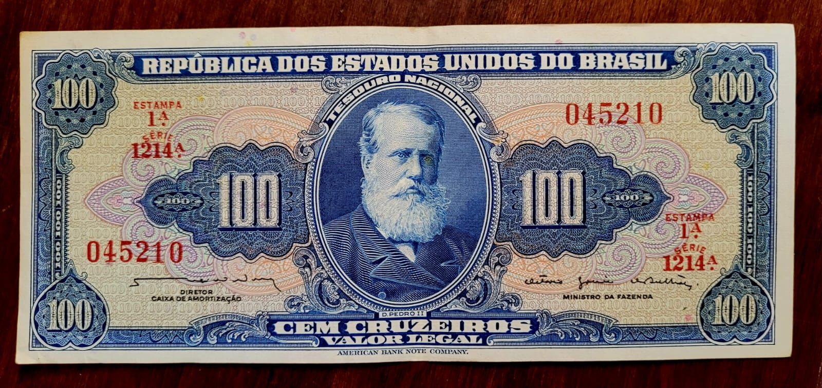 Cédula de Cem Cruzeiro, Republica dos Estados Unidos do Brasil, 2.ª  Estampa