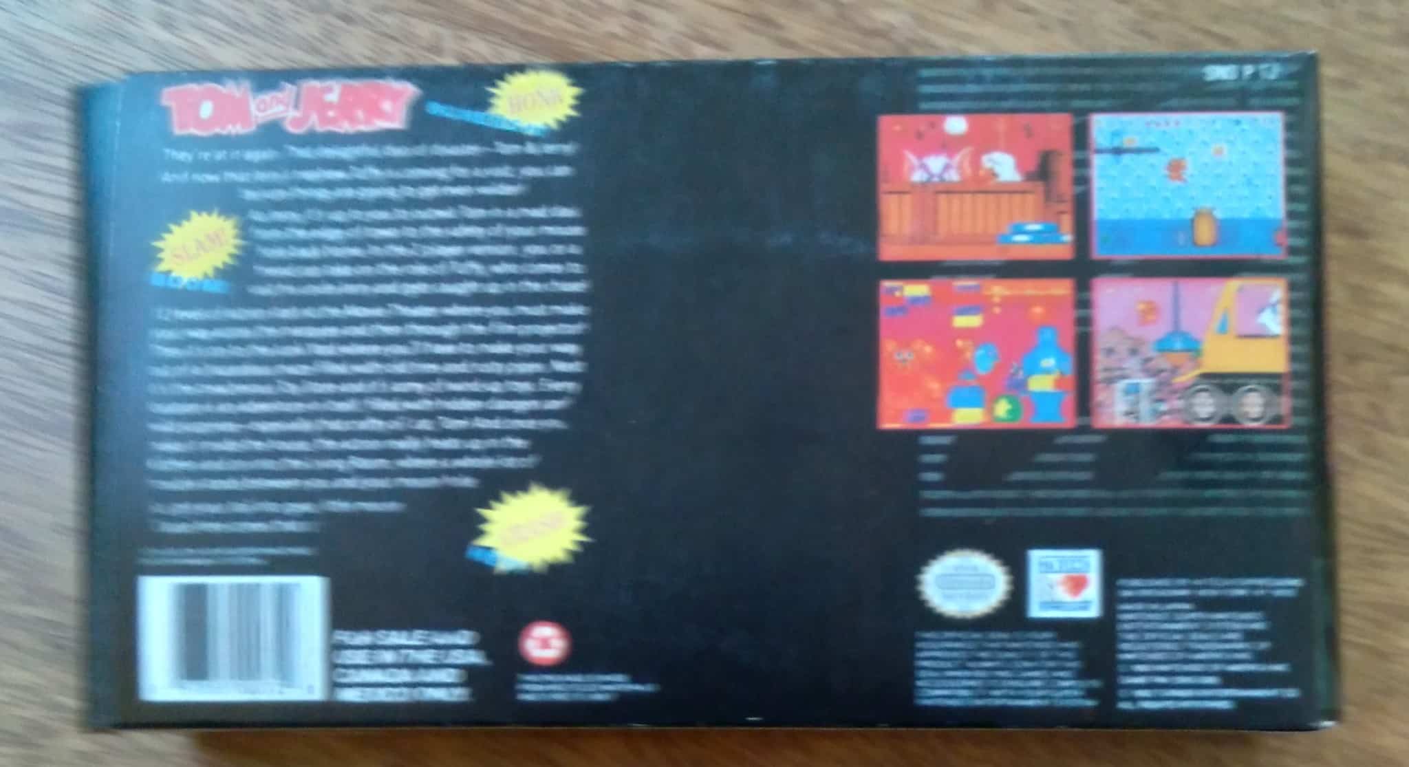 Caixa vazia para jogo Tom e Jerry do Super Nintendo.