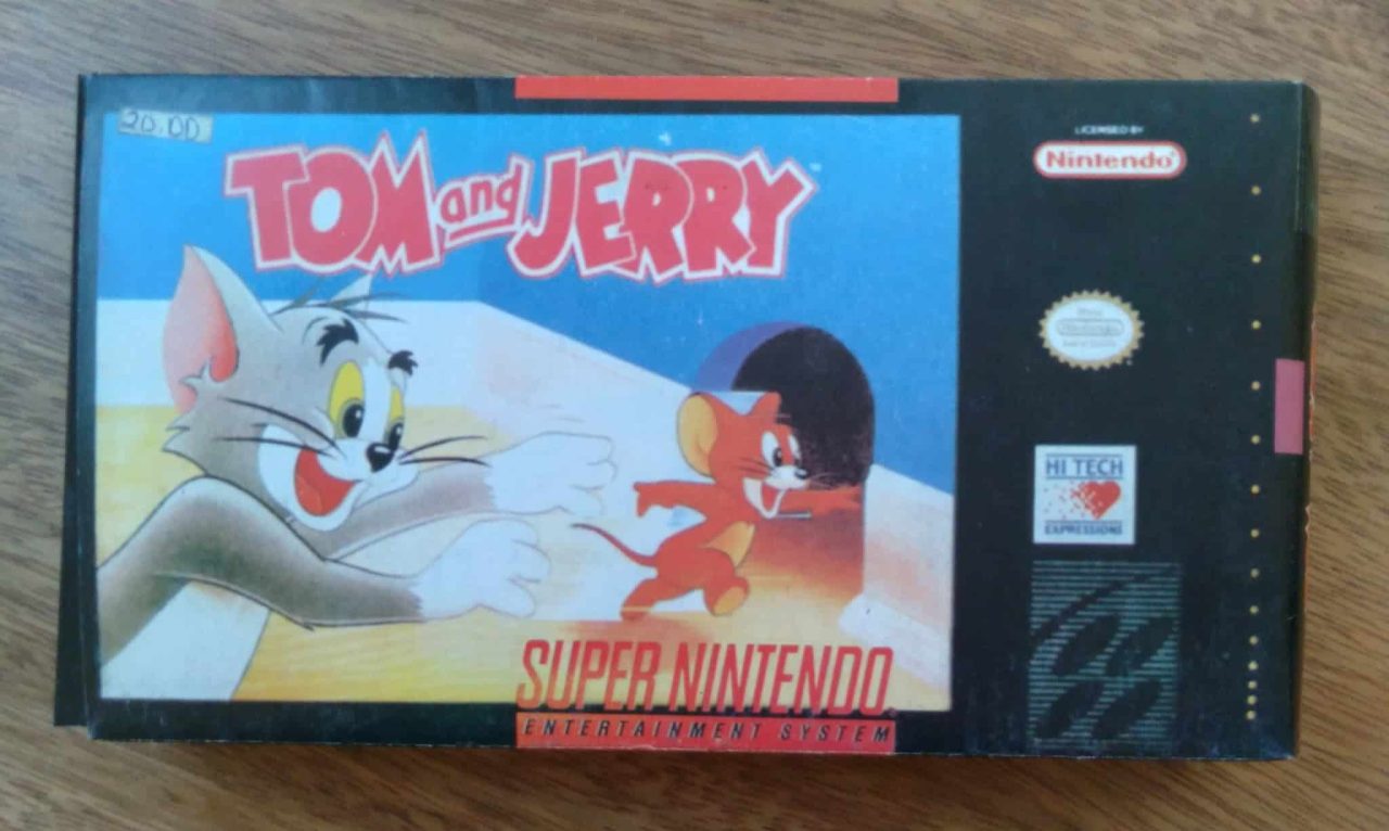 Caixa vazia para jogo Tom e Jerry do Super Nintendo.