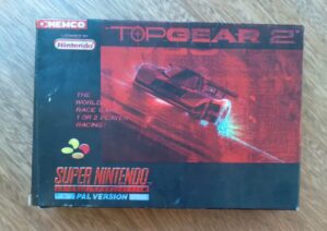 Caixa vazia para o jogo Top Gear 2 do Super Nintendo.