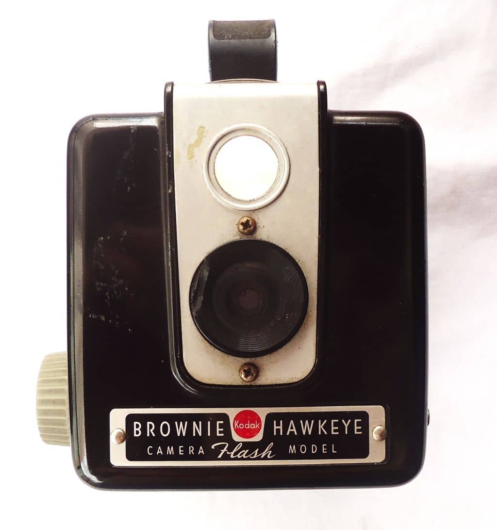 | Casa do Colecionador Camera Fotografica Kodak Brownie Hawkeye Com Flash - Anos 50 - Na Caixa Original