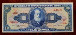 Cédula C035 - 100 (Cem Cruzeiros) MBC++ - Nº 051668 (Ano 1964)