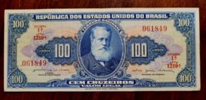 Cédula C035 - 100 (Cem Cruzeiros) SOB - Nº 061849 (Ano 1964)