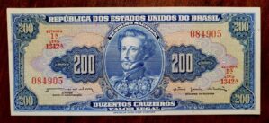 Cédula C042 - 200 (Duzentos Cruzeiros) FE - Nº 084905 (Ano 1964)