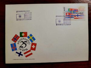 Envelope FDC (1º Dia de Circulação) Portugal (CTT) – 25º Aniversário da EFTA – 10/04/1985