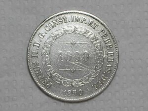Escassa Moeda de 1.000 Réis de 1850 -- Império - - Belissina moeda em prata nessas condições --