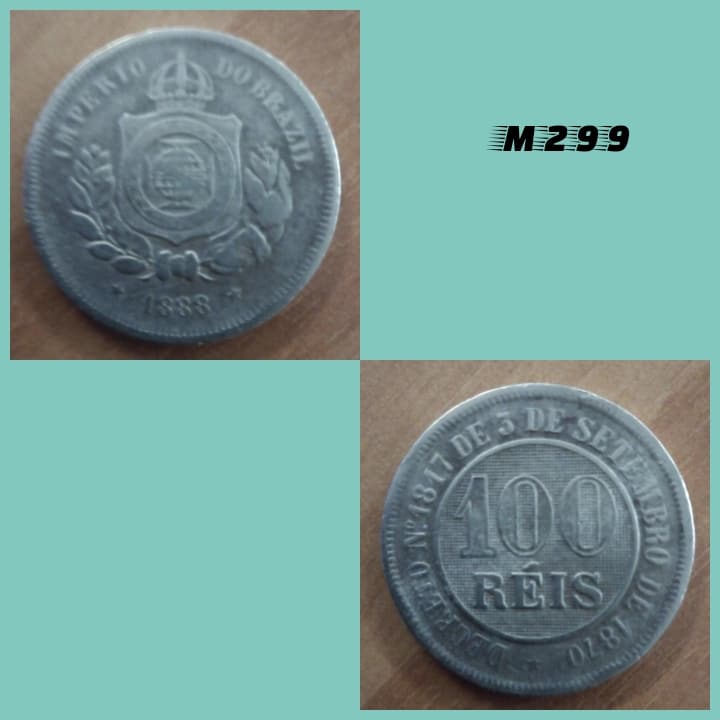 Moeda 100 réis 1888 império cuproníquel - M299