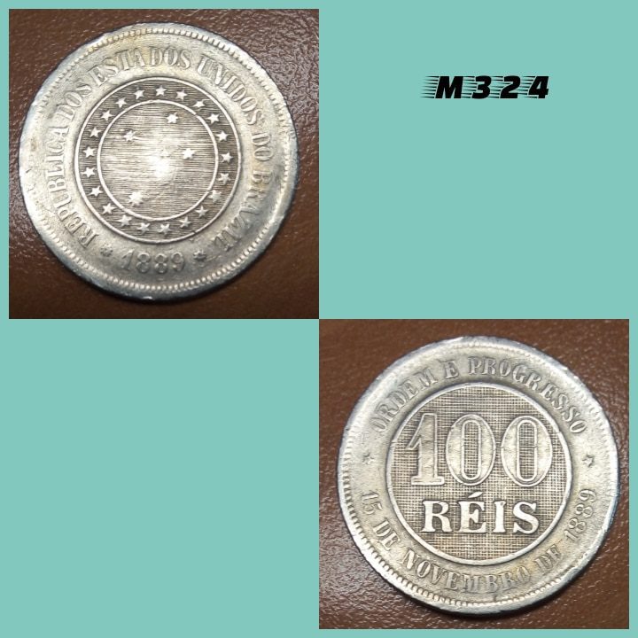 Moeda 100 réis 1889 cuproníquel - M324