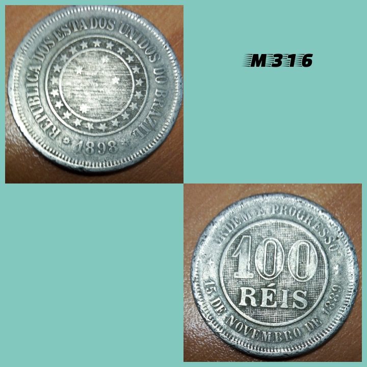 Moeda 100 réis 1898 cuproníquel - M316